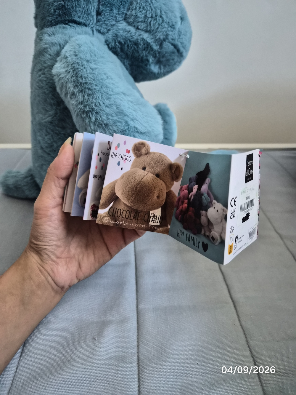 FAO SCHWARZ Blue Plush Hippo Stuffed Animal - Picture 10 of 15